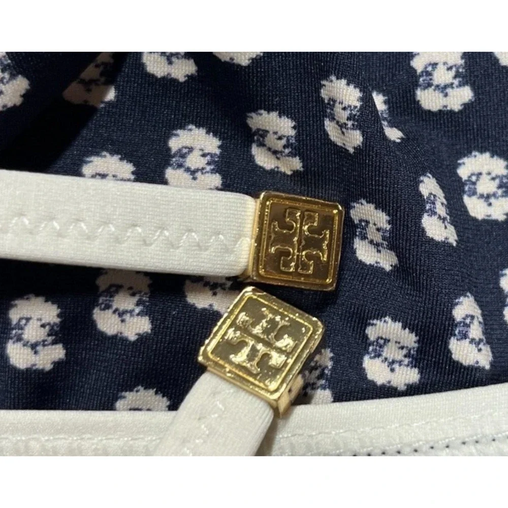 Tory Burch Navy and White Bikini, Size Medium